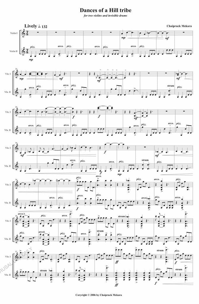 Dances of Hill Tribe for Two Violin and Invisible Drums