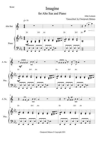 John Lennon - Woman - Sheet Music For Alto Saxophone