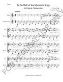 Flute and Clarinet Duet - In the Hall of the Mountain King (score+parts)