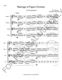 String Quartet sheet music- The Marriage of Figaro Overture