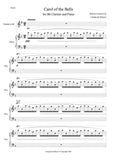 Audio Mp3 - Piano part for Carol of the Bells for Bb Clarinet and Piano