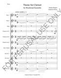 Theme for Clarinet for Woodwind Ensemble (score+parts)