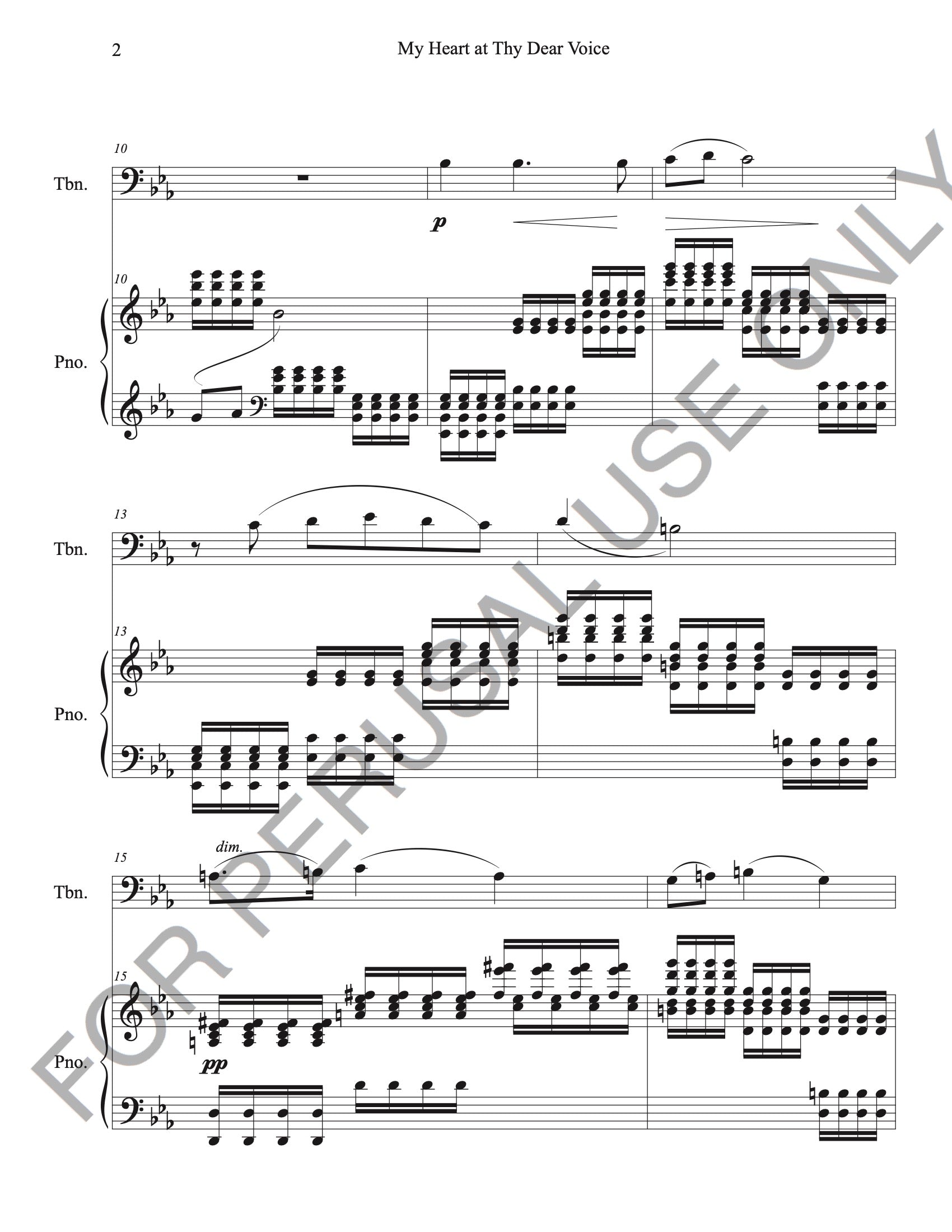Mon cœur s'ouvre à ta voix for Trombone and Piano (Score+Parts+mp3)