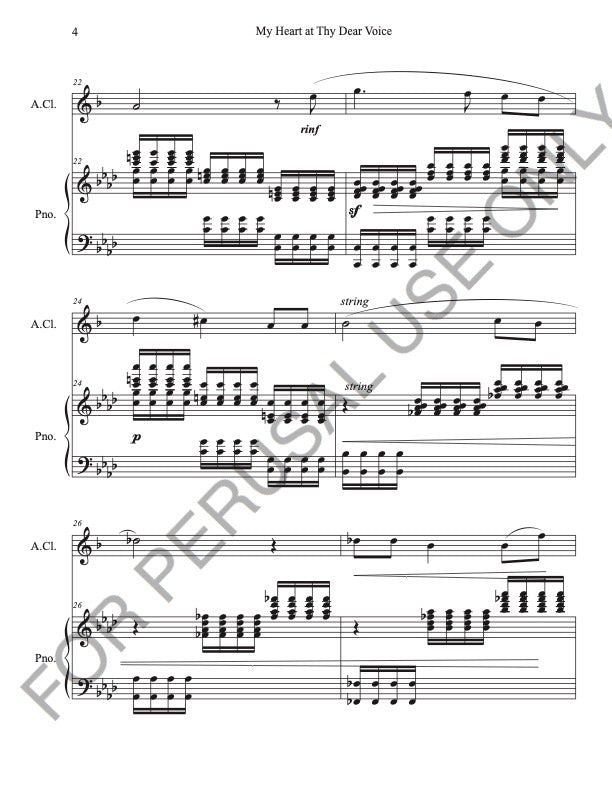 Mon cœur s'ouvre à ta voix for Alto Clarinet and Piano (Score+Parts+mp3)