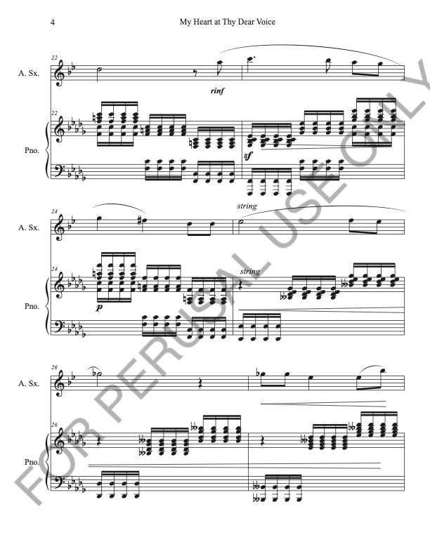 Mon cœur s'ouvre à ta voix for Alto Sax and Piano (Score+Parts+mp3)