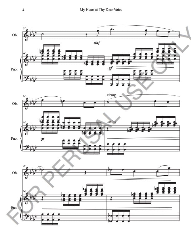 Mon cœur s'ouvre à ta voix for Oboe and Piano (Score+Parts+mp3)