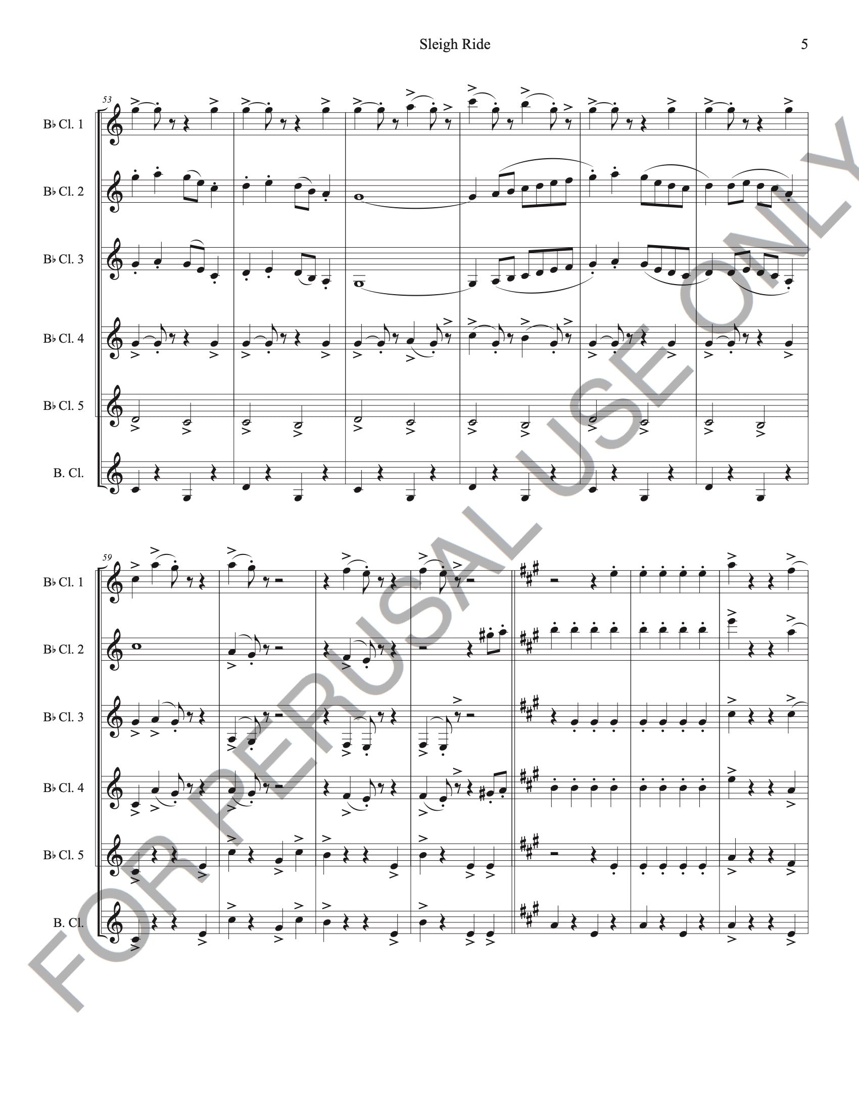 Sleigh Ride Notes Clarinet Sleigh Ride for Clarinet Ensemble (Score+Parts)