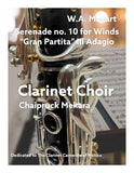 Mozart's Serenade no. 10 for Winds arrangement for Clarinet Choir (score+parts)