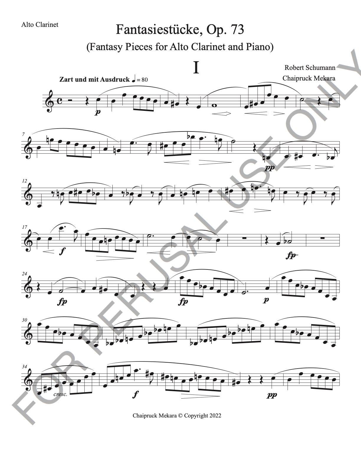 Alto Clarinet and Piano: Schumann's Fantasiestücke, Op. 73 - ChaipruckMekara