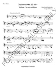 Bass Clarinet and Piano sheet music: Tchaikovsky's Nocturne, Op. 19