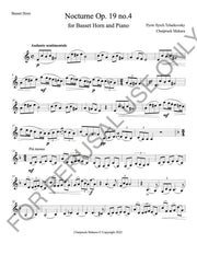 Basset Horn and Piano sheet music: Tchaikovsky's Nocturne, Op. 19