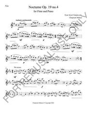 Flute and Piano sheet music: Tchaikovsky's Nocturne, Op. 19