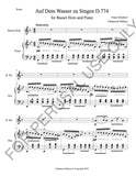 Basset Horn and Piano sheet music: Schubert's Auf dem Wasser zu singen - ChaipruckMekara