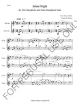 Alto Saxophone and Tenor Saxophone Duet sheet music: Silent Night