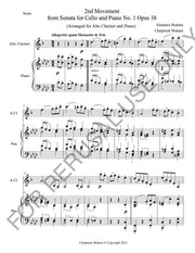 Alto Clarinet and Piano from 2nd movement Brahms Sonata no.1 for Cello and Piano