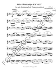 Alto Saxophone Sheet music: Complete Bach's Cello Suite no.1