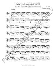 Bass Clarinet Sheet music: Complete Bach's Cello Suite no.1