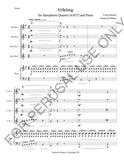 Erlkönig, Op.1 D328 by Franz Schubert for Saxophone Quartet (AATT) and Piano - ChaipruckMekara