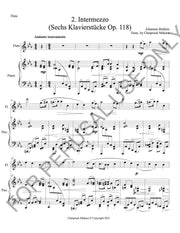 Intermezzo Op. 118 no. 2 by Brahms sheet music for Flute and Piano (score+parts)