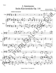 Intermezzo Op. 118 no. 2 by Brahms sheet music for Cello and Piano (score+parts)