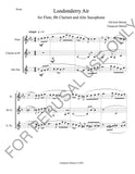 Londonderry Air for Flute, Bb Clarinet and Alto Saxophone (Score+Parts)