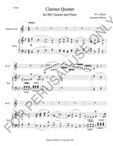 Mozart's Clarinet Quintet K.581 for Bb Clarinet and Piano (Allegro) Score+Part+mp3 - ChaipruckMekara