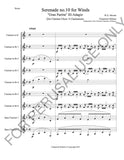 Mozart's Serenade no. 10 for Winds arrangement for Clarinet Choir (9 players)- score+parts