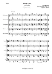 Biker Girl-สาวมอเตอร์ไซค์ (เพลงป๊อปพื้นเมืองภาคเหนือของไทย) สำหรับ Clarinet Quartet - Score + Parts