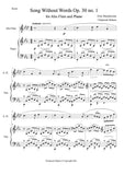 Alto Flute and Piano :  Songs Without Words Op. 30 no. 1