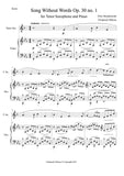Tenor Sax and Piano: Song Without Words Op. 30 no. 1