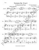 Bassoon and Piano sheet music: Tchaikovsky's Nocturne, Op. 19 - ChaipruckMekara