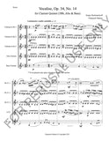 Vocalise, Rachmaninoff for Clarinet Quintet Sheet music (3BbAlto&Bass) - ChaipruckMekara