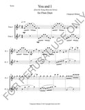 Flute and Violin duets sheet music - You and I (score+parts) - ChaipruckMekara