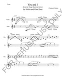Flute and Violin Duet sheet music - You and I (score+parts) - ChaipruckMekara
