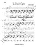Alto Clarinet and Piano sheet music: The Swan by Saint-Saëns - ChaipruckMekara