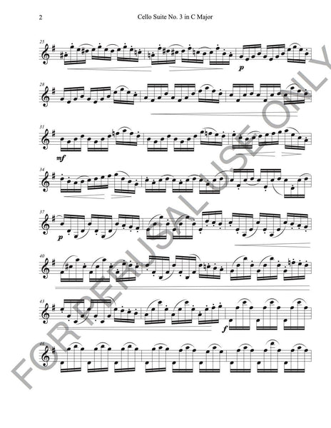 Alto Clarinet Solo sheet music: Complete Bach's Cello Suite no.3