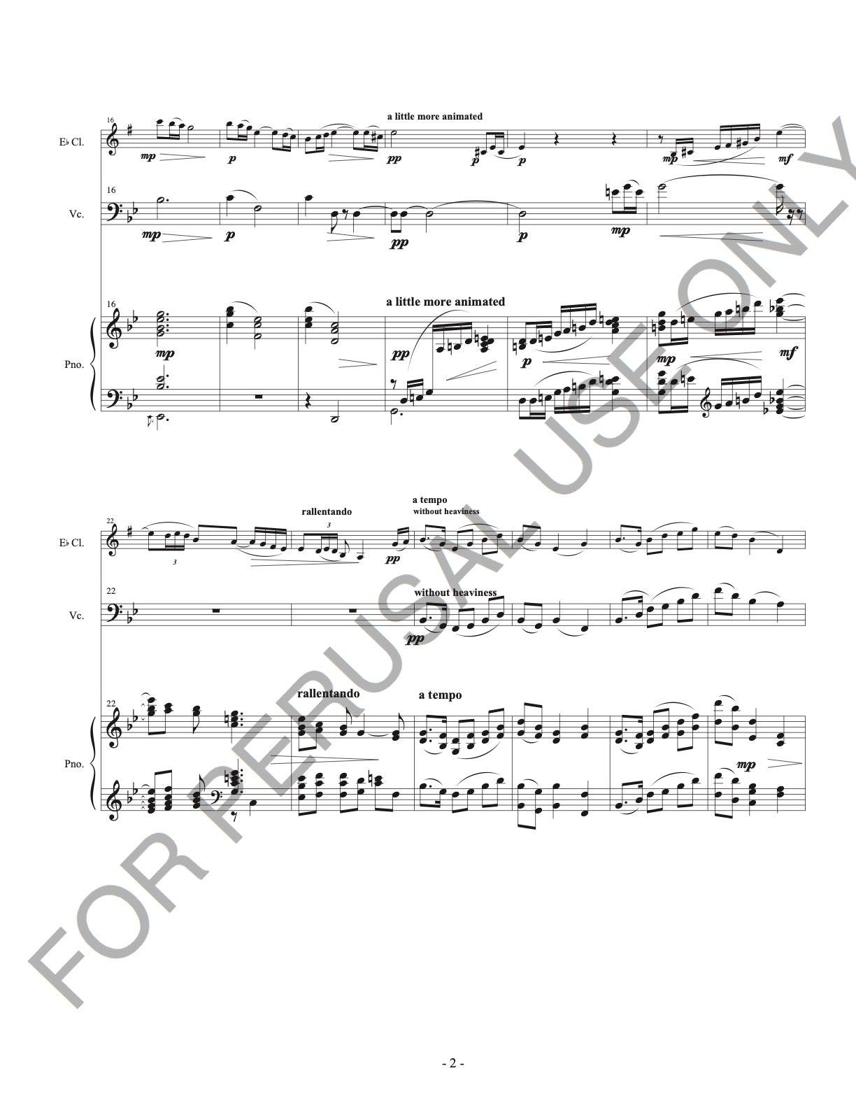 Eb Clarinet, Cello and Piano Sheet music - La Fille Aux Cheveux De Lin (score+parts) - ChaipruckMekara