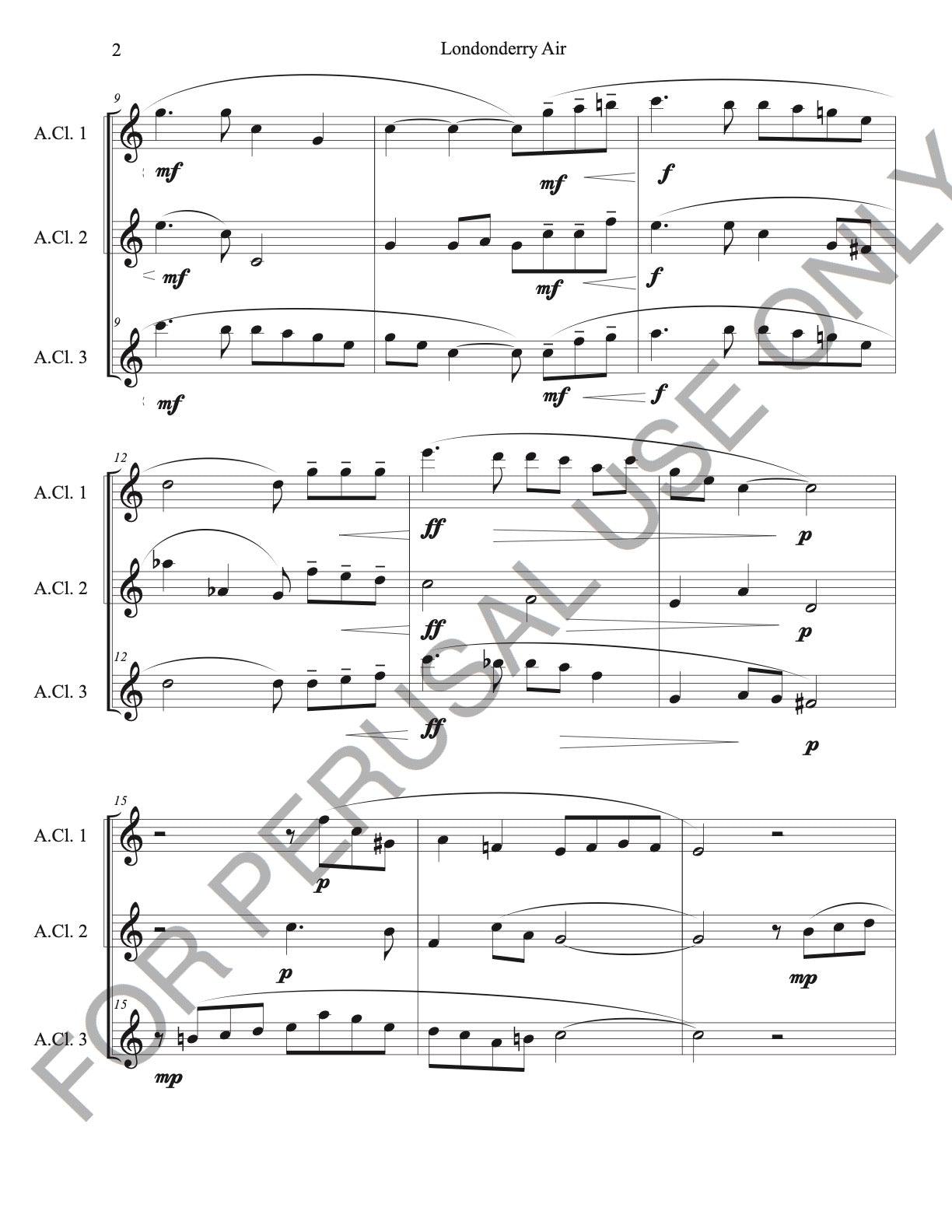 Londonderry Air for Alto Clarinet Trio (score+parts) - ChaipruckMekara