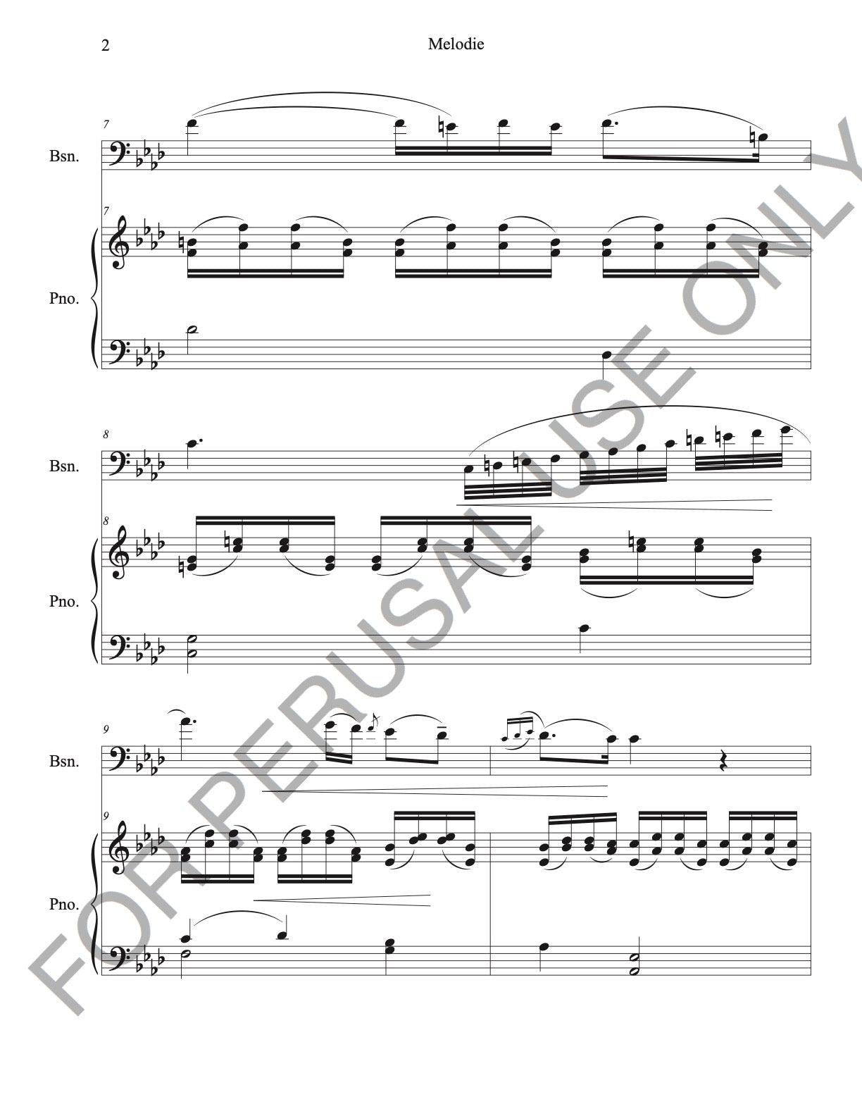 Bassoon and Piano sheet music: Gluck's Melodie - ChaipruckMekara