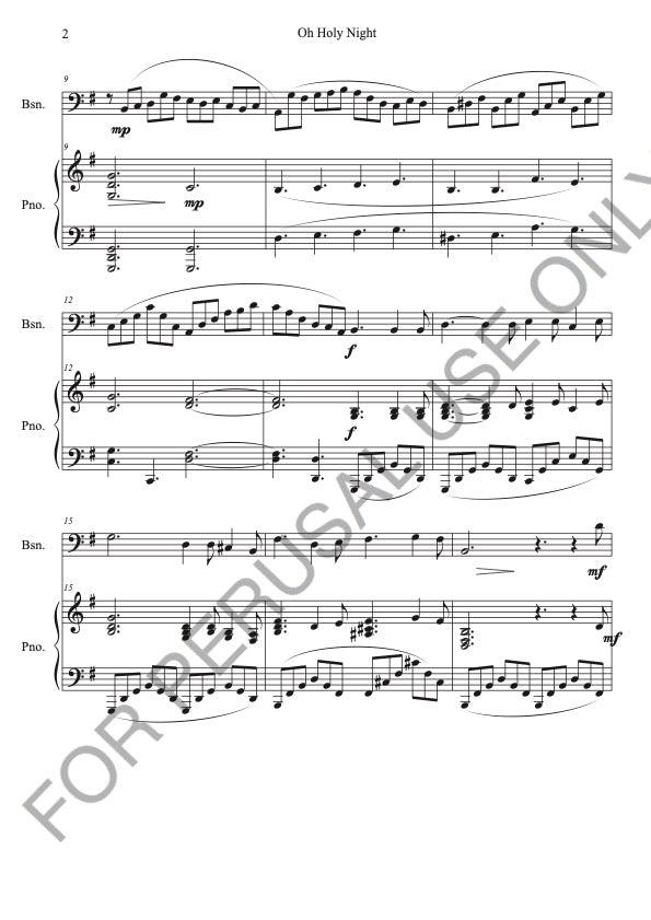 Oh Holy Night for Bassoon and Piano (score+part+mp3) - ChaipruckMekara