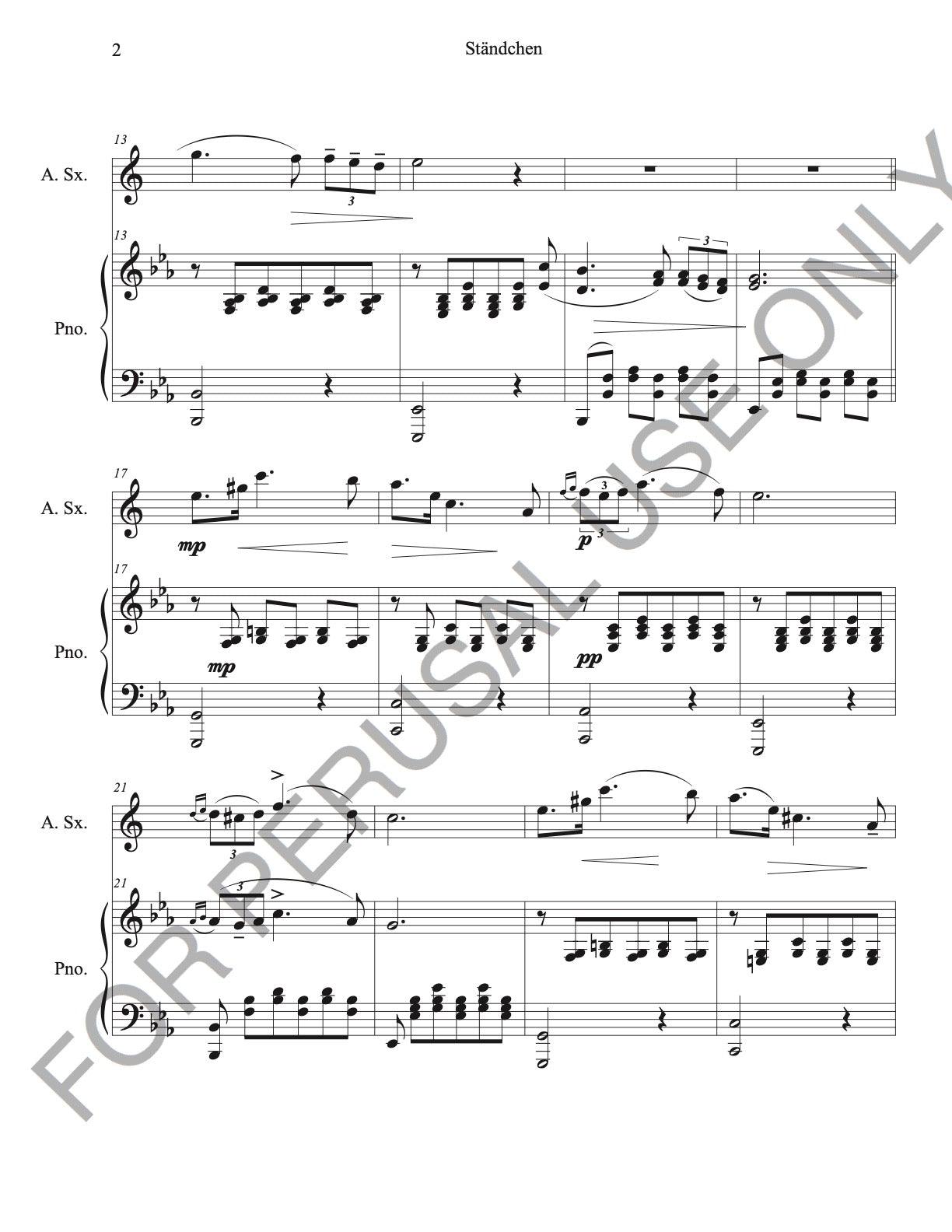 Alto Sax and Piano Sheet music: Ständchen D.957 No. 4 - ChaipruckMekara
