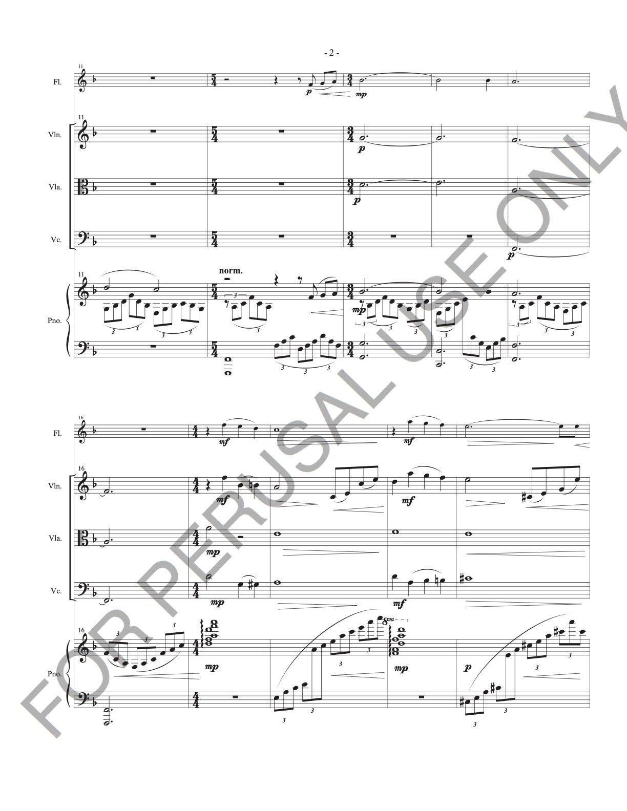The Lord’s Prayer for Flute, Violin, Viola, Violoncello and Piano (score+parts) - ChaipruckMekara