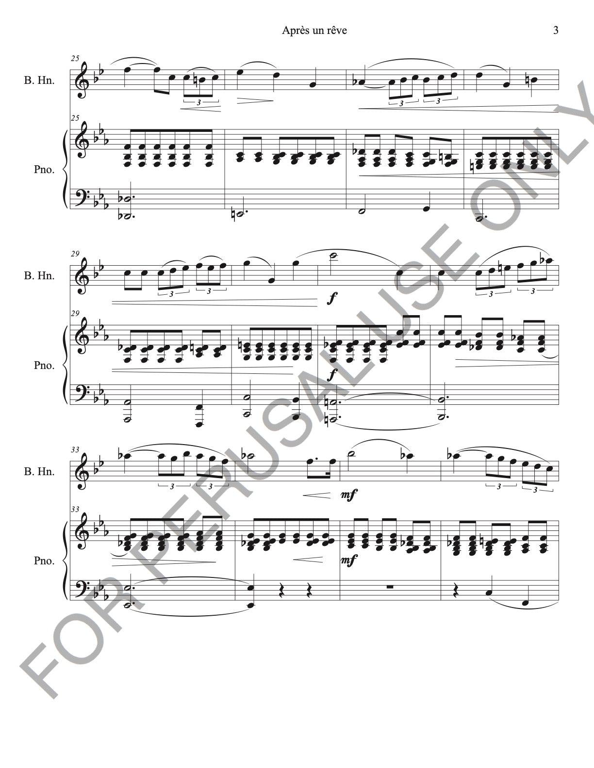 Basset Horn and Piano Sheet Music: Après un rêve by Faure (score+parts+mp3) - ChaipruckMekara