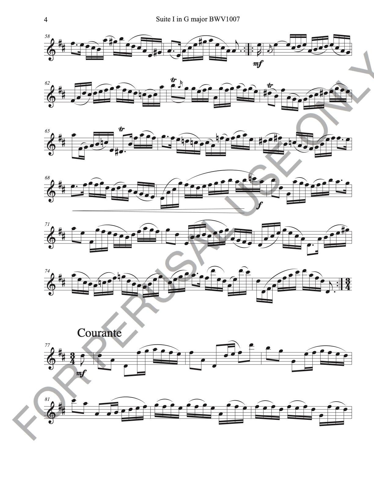 Alto Saxophone Sheet music: Complete Bach's Cello Suite no.1