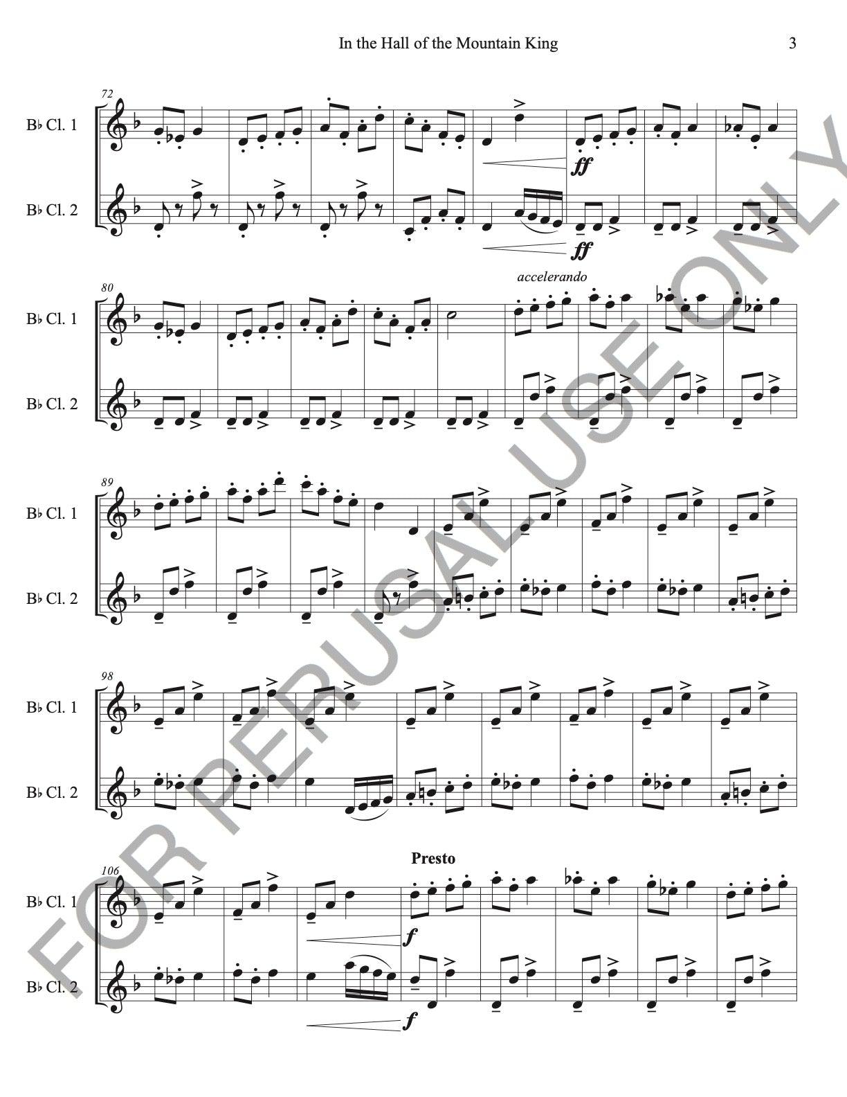 Clarinet Duet sheet music: In the Hall of the Mountain King - ChaipruckMekara