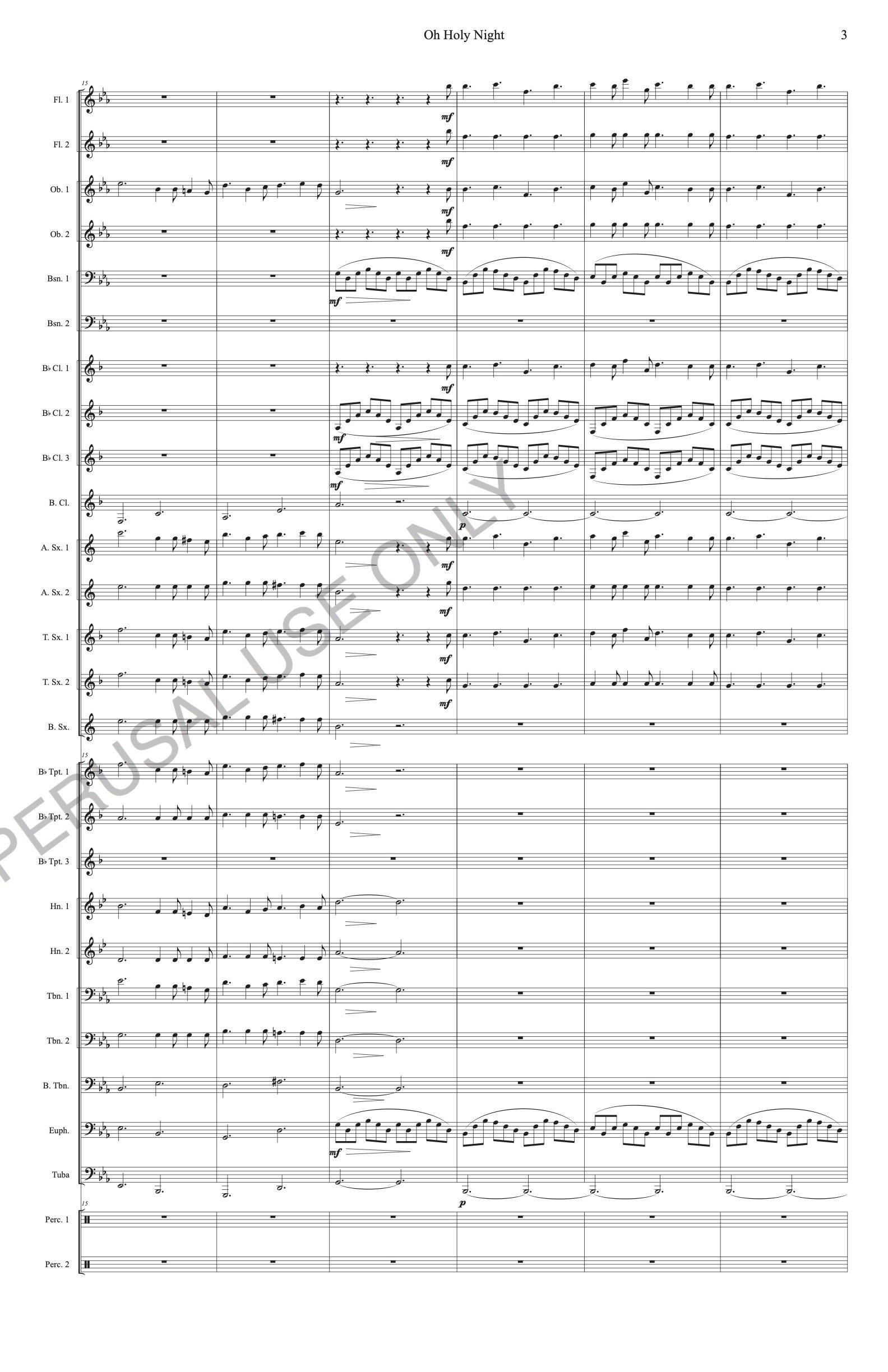 Concert Band sheet music: Oh Holy Night - a Magical Christmas Music - ChaipruckMekara