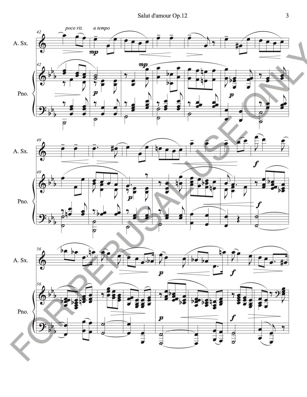 Alto Sax and Piano sheet music: Elgar's Salut d'Amour - ChaipruckMekara