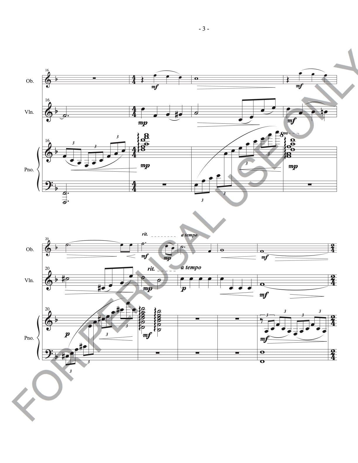 Oboe, Violin and Piano - The Lord's Prayer (score+parts) - ChaipruckMekara