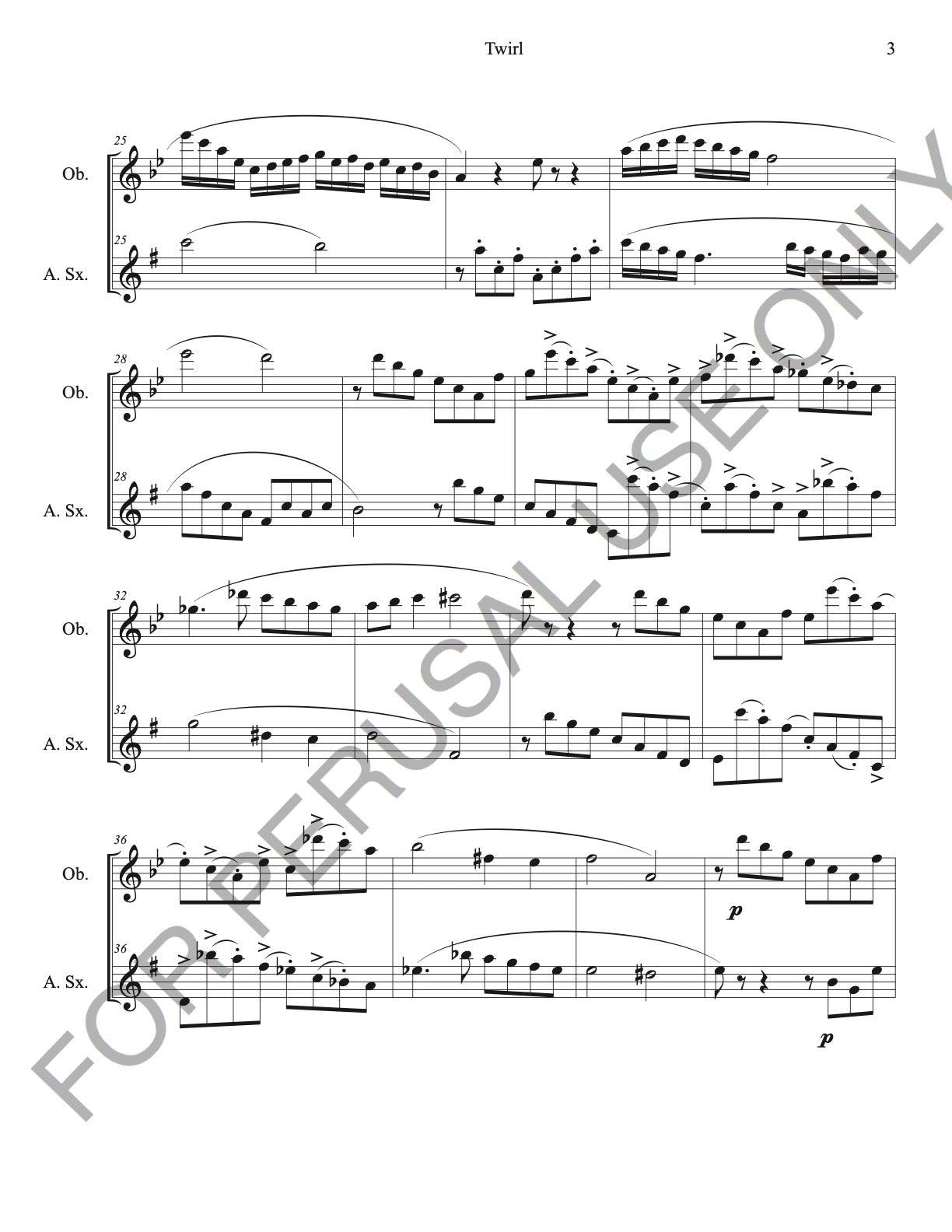 Saxoboe Twirl for Oboe and Alto Sax Duet sheet music (score+parts)