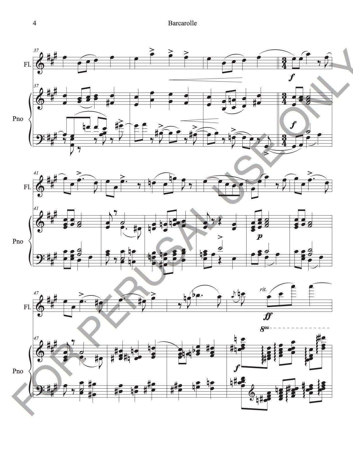 Tchaikovsky's the seasons, op. 37a "barcarolle" Flute and Piano - ChaipruckMekara